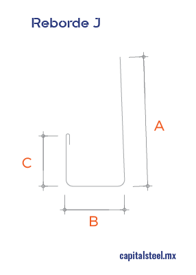 Geometría del Reborde J para Tablaroca.
